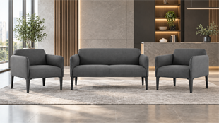 Lean 2+1+1 Minimalist Ofis Oturma Grubu | Modern Lobi ve Bekleme Takımı