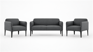 Lean 2+1+1 Minimalist Ofis Oturma Grubu | Modern Lobi ve Bekleme Takımı