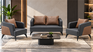 Siderno 2+1+1 Ofis Oturma Grubu – Premium Bekleme ve Misafir Koltuk Takımı