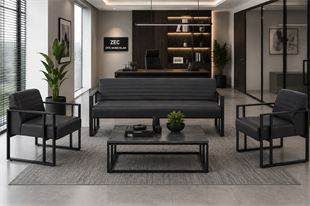 3+1+1 Keops Modern Ofis Oturma Grubu | Metal İskeletli Bekleme ve Misafir Koltuğu Takımı