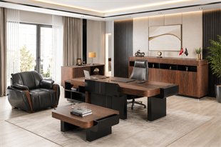 BOLD VIP Ahşap Makam Takımı | Premium Yönetici Ofis Takımı | ZEC Ofis Mobilyaları