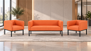 BOX 2+1+1 Modern Ofis Oturma Grubu | Metal Ayaklı Bekleme ve Misafir Takımı