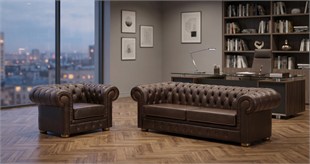 Chester 3+1+1 Oturma Grubu – Klasik Chester Ofis Koltuk Takımı