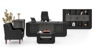 Endülüs Yönetici Takımı | 220 cm Premium Makam Masa Takımı