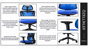 Fank 2 Şef Koltuğu – Ergonomik Bel Destekli, 3D Kollu, Çift Kollu Mekanizmalı Ofis Koltuğu