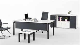Flora Ara Yönetici Takımı – Metal Ayaklı Modern Ofis Masa Takımı