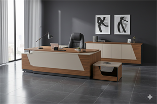 Linum Yönetici Masa Takımı - 2026 Modern Ofis Koleksiyonu (240 cm)