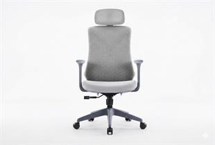 Lucca Ergonomik Ofis Sandalyesi - Gri Kumaş, Başlıklı ve Bel Destekli Yönetici Koltuğu
