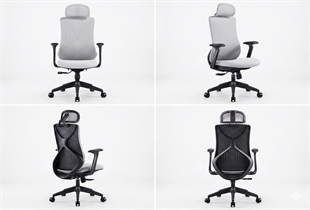 Lucca İthal Ergonomik Yönetici Koltuğu | Siyah Gövde & Gri Kumaş