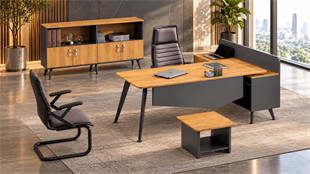 Mira Etajerli Ara Yönetici Takımı | Metal Ayaklı Modern Ofis Mobilyası