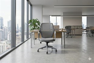 Poly Gri Şef Koltuğu - Modern Tasarım Ofis ve Çalışma Sandalyesi