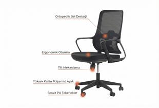 Rodi Ergonomik İthal Çalışma Koltuğu | Ortopedik Bel Destekli & Tilt Mekanizmalı Ofis Sandalyesi
