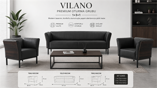 Vilano 3+1+1 Modern Ofis Oturma Grubu | Şık ve Sportif Tasarım