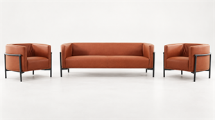 Wings 3+1+1 Ofis Oturma Grubu | Metal Ayaklı Modern Lobi ve Bekleme Takımı