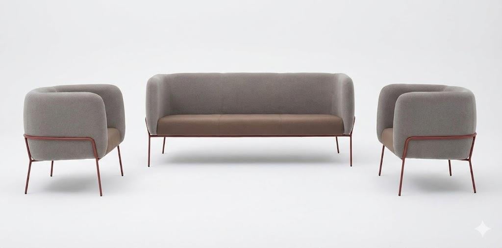 2+1+1 Cube Modern Ofis Bekleme ve Lounge Oturma Grubu – Minimalist Tasarım