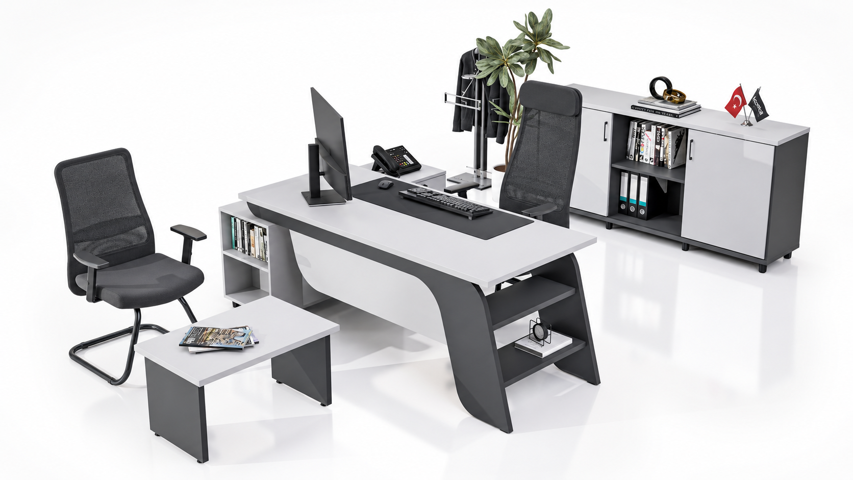 Riga Ara Yönetici Takımı – Modern ve Fonksiyonel Ofis Mobilyası