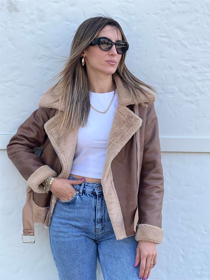 Açık Kahve Bıker Mont 