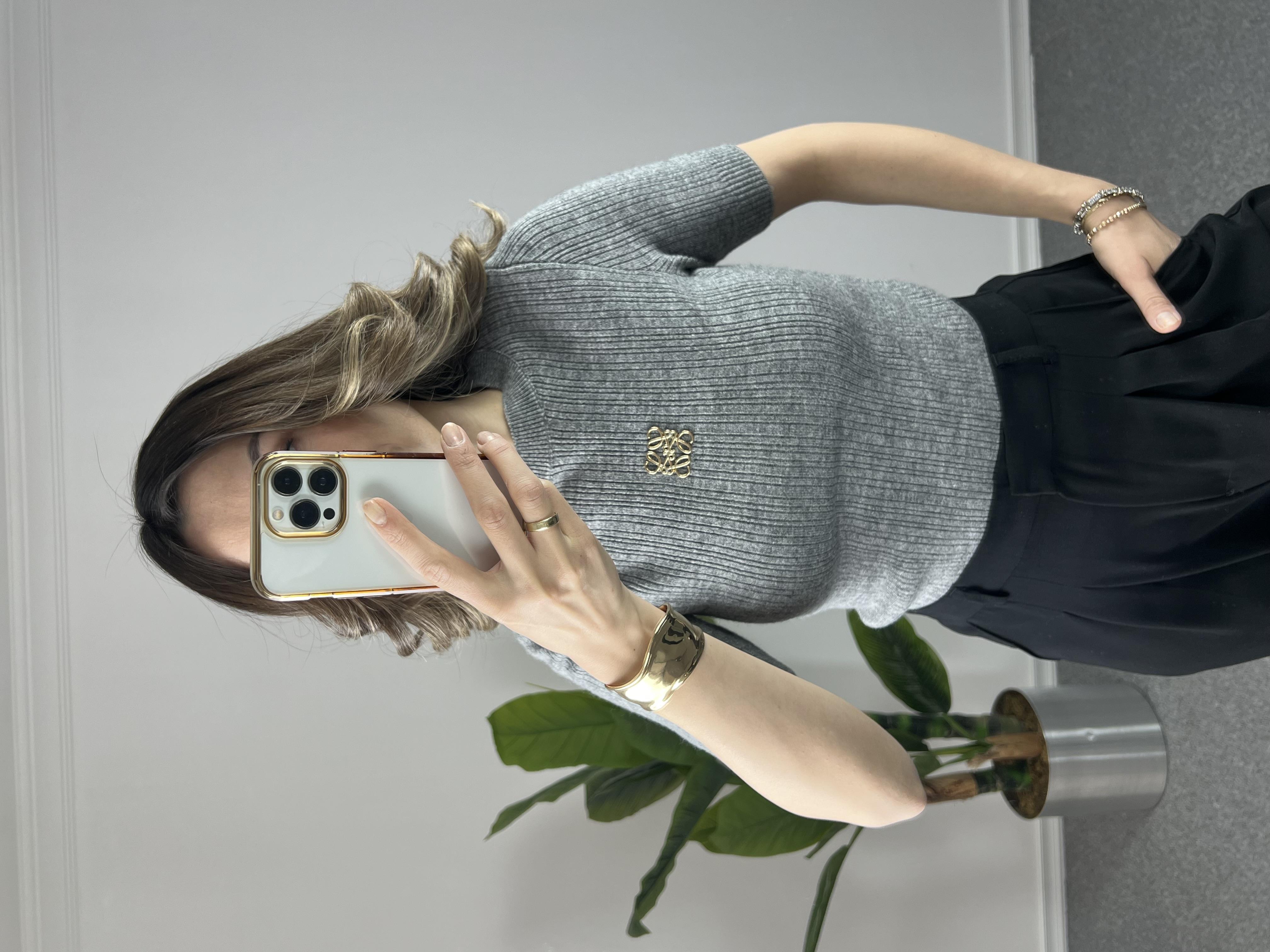 Armalı Kısa Kollu Gri Triko