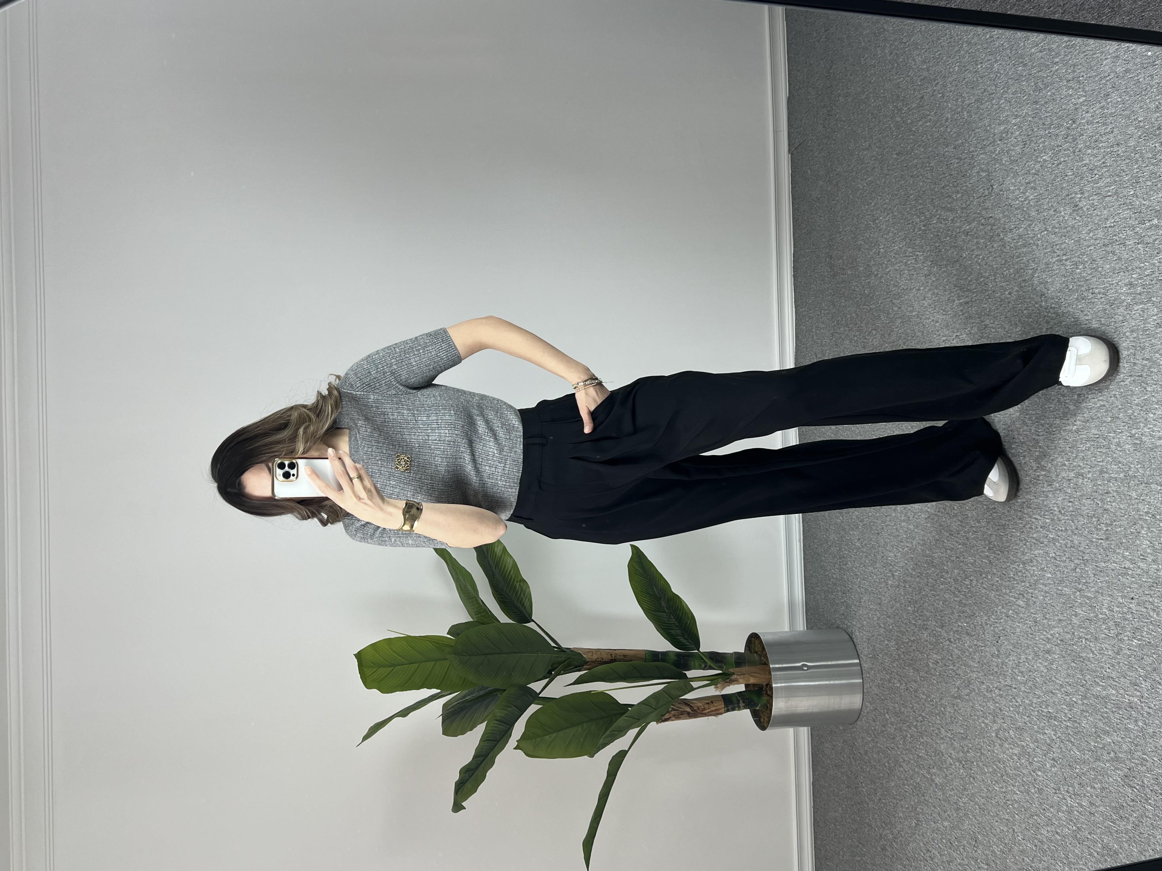 Armalı Kısa Kollu Gri Triko