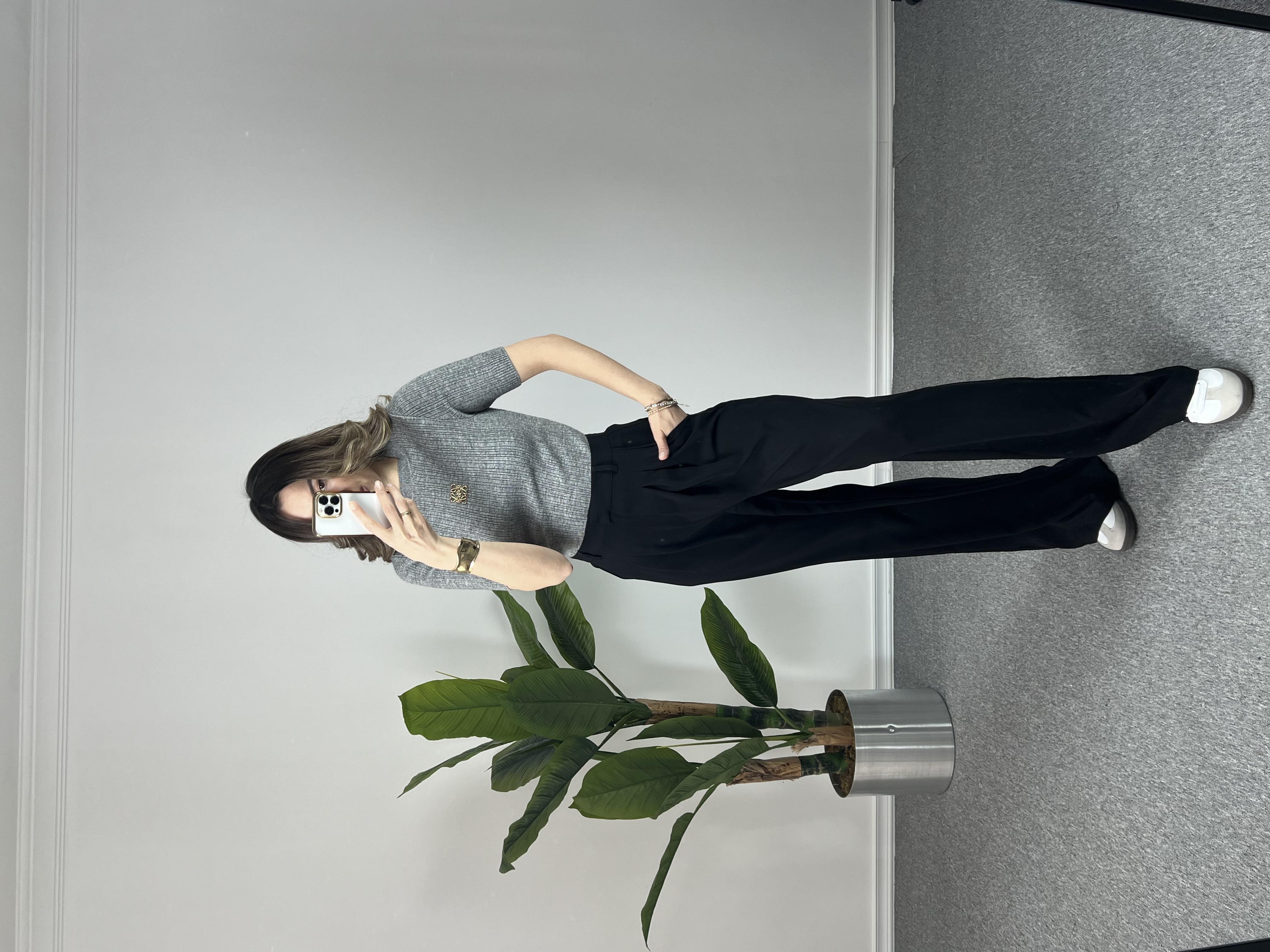 Armalı Kısa Kollu Gri Triko