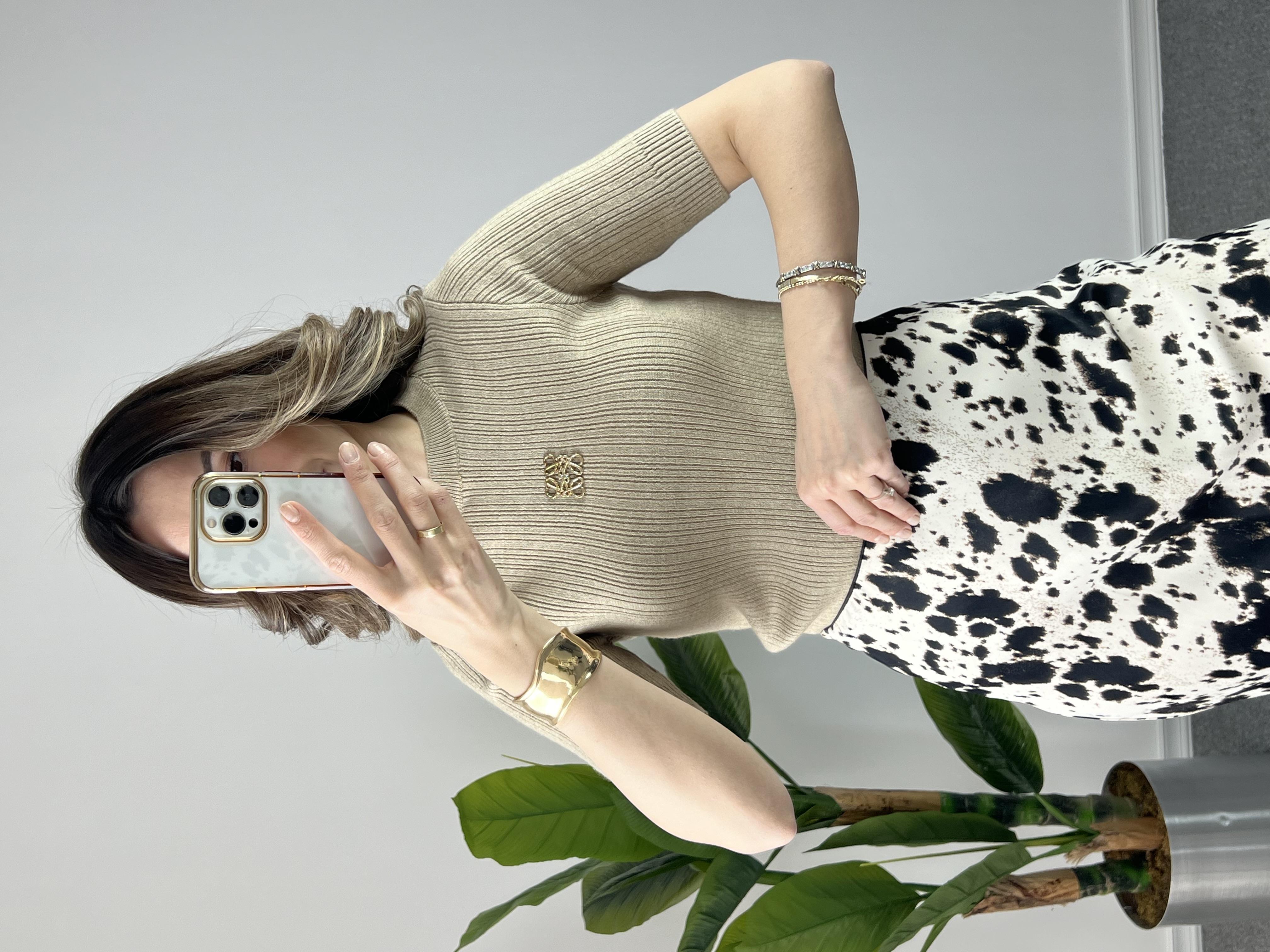 Armalı Kısa Kollu Vizon Triko