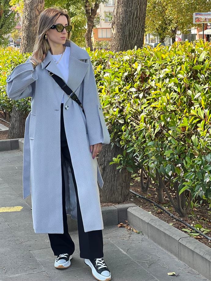 Balık Sırtı Premium Kaşe Kaban