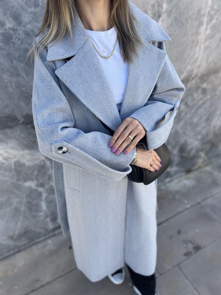 Balık Sırtı Premium Kaşe Kaban