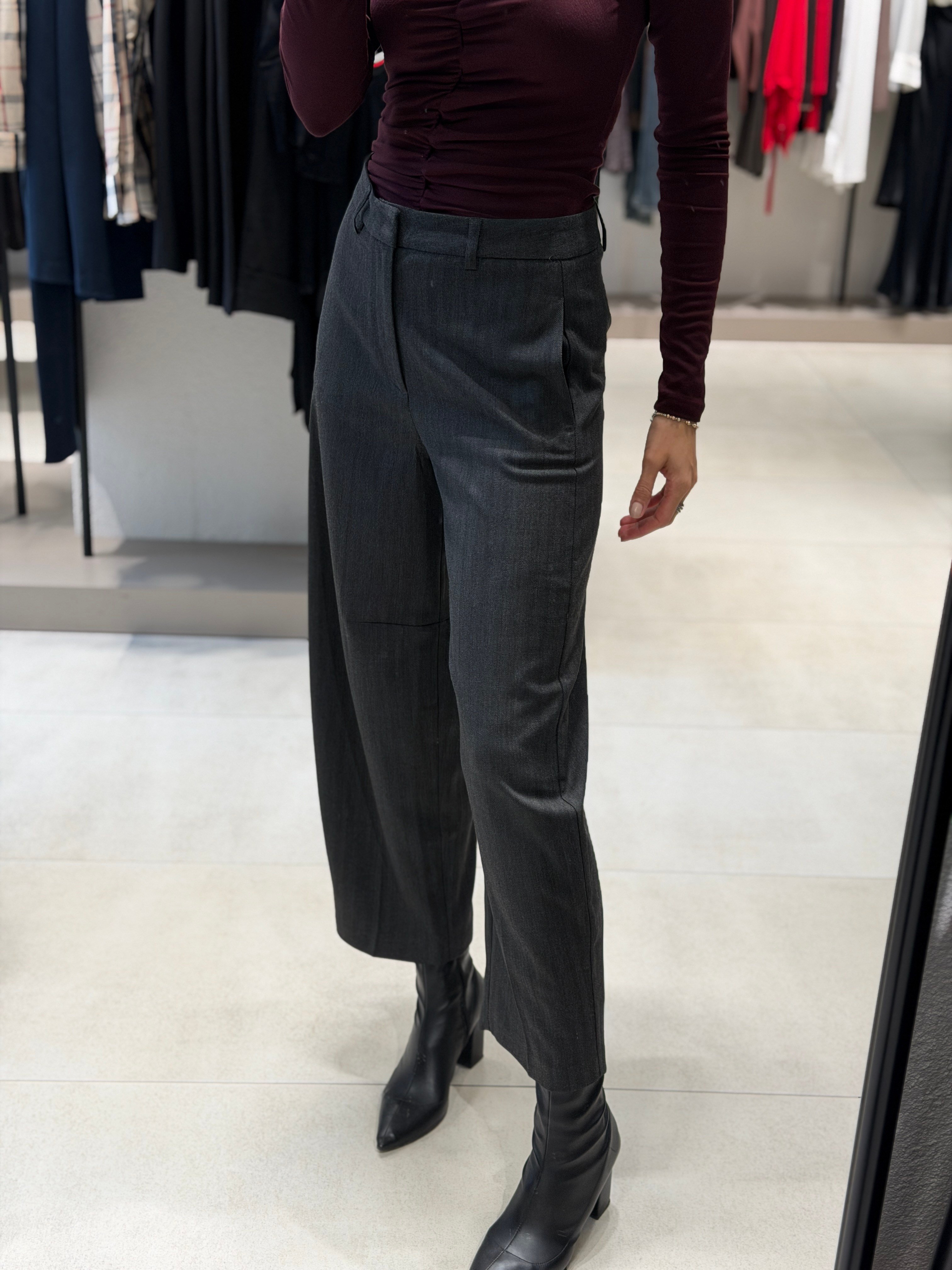 Barrel Pantolon 442 Balıksırtı FÜME