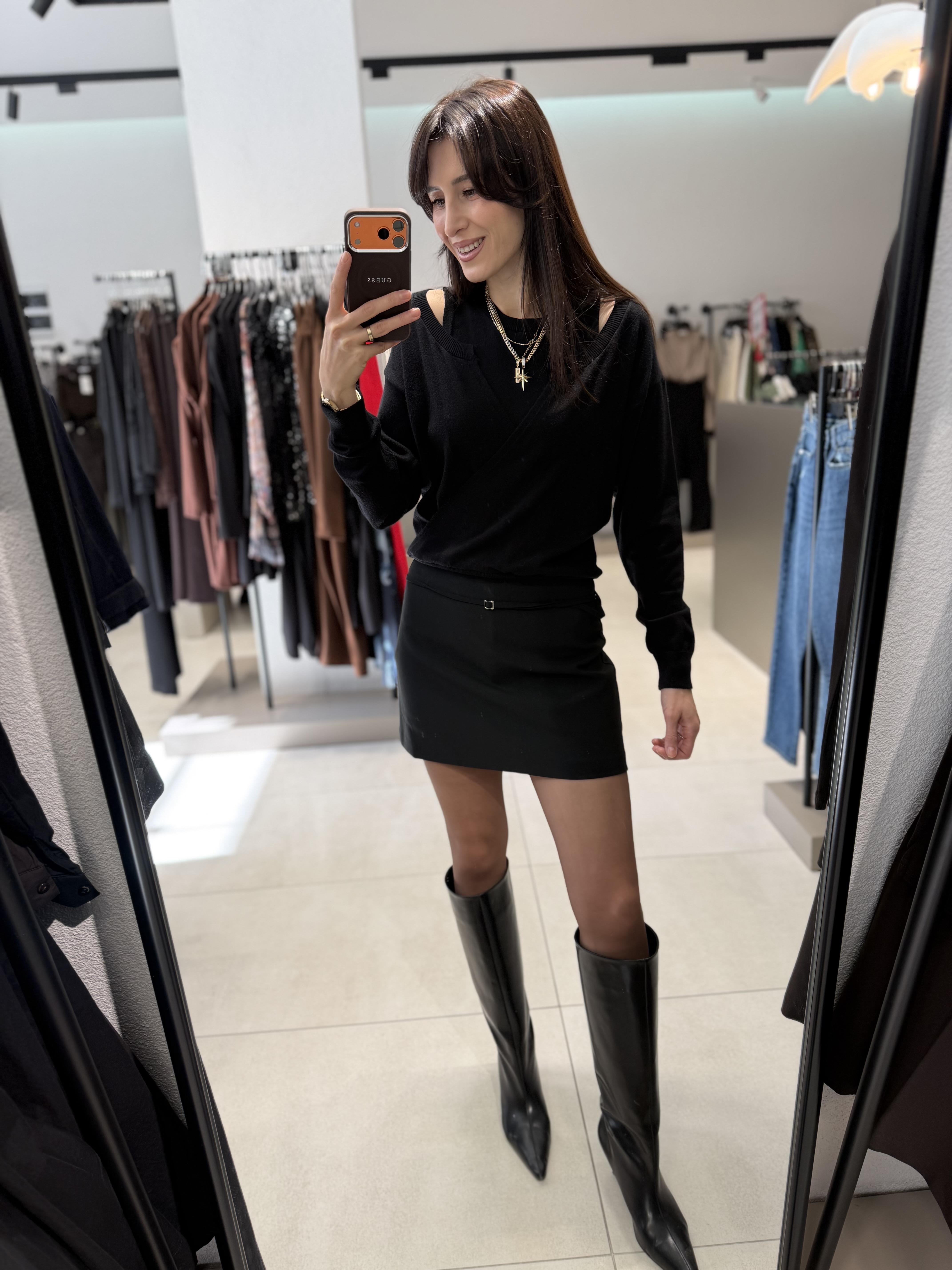 Beli Kemerli Şort Etek SİYAH