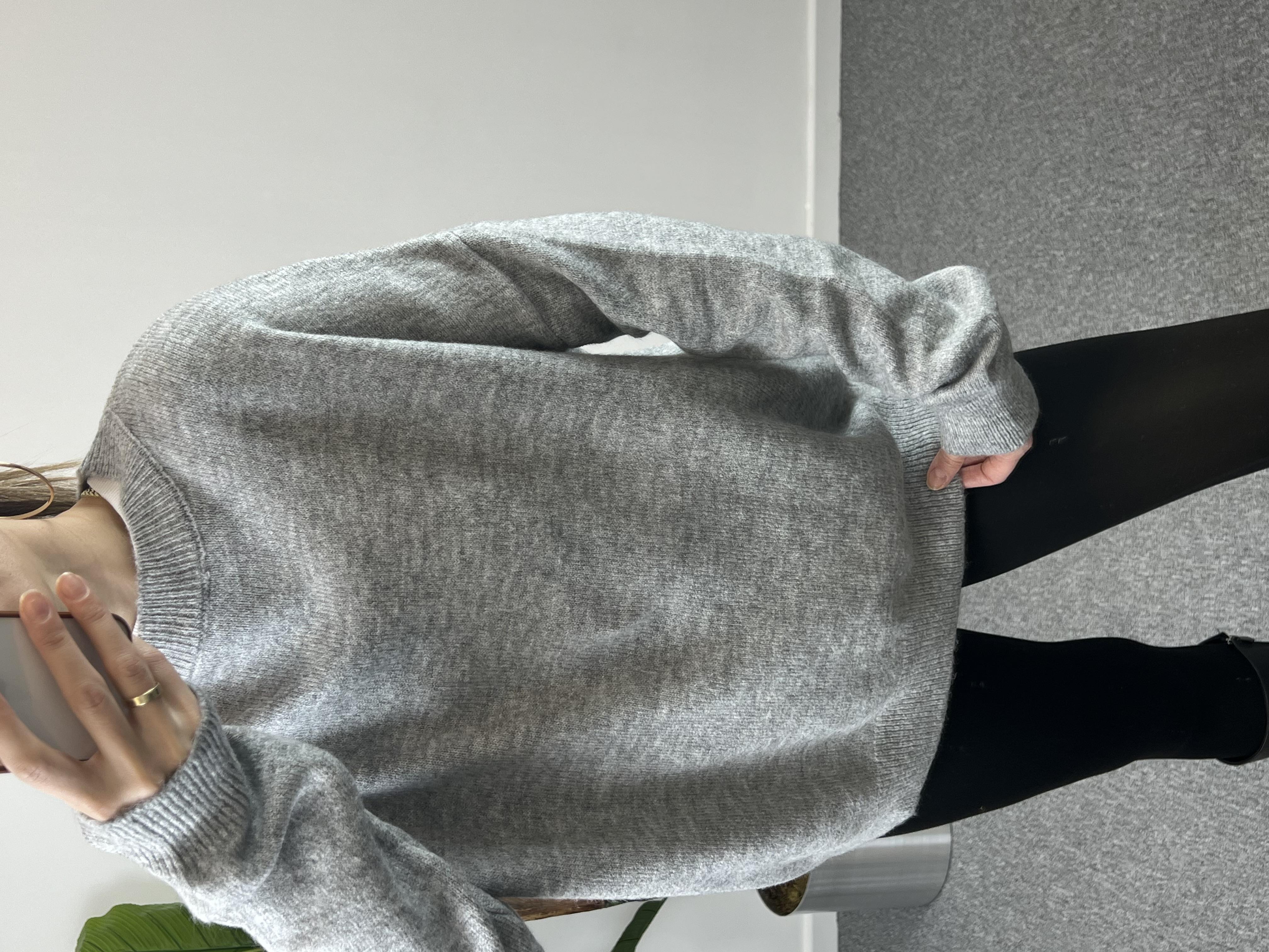 Bisiklet Yaka Gri Kazak