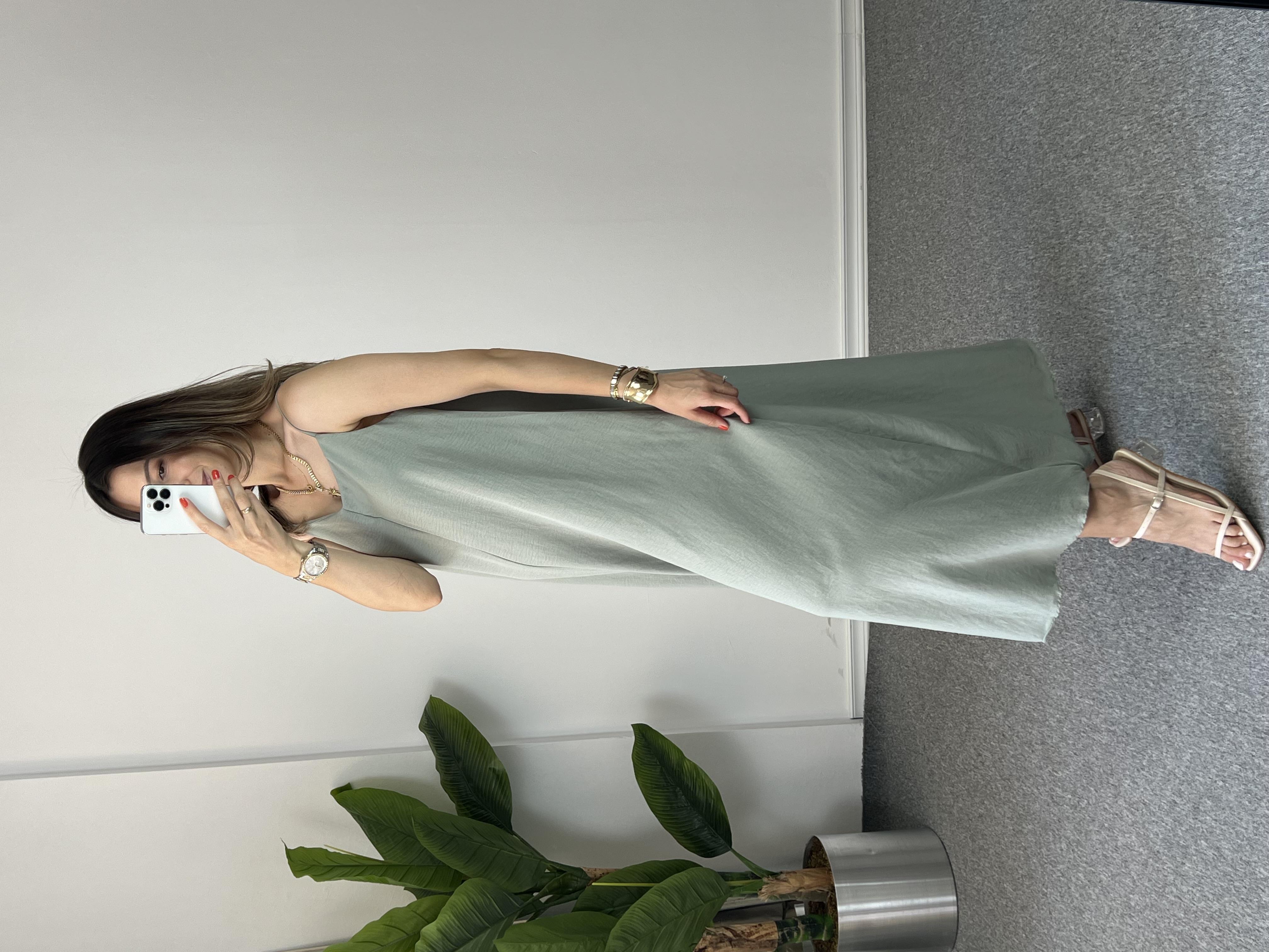 Çağla İp Askılı Elbise