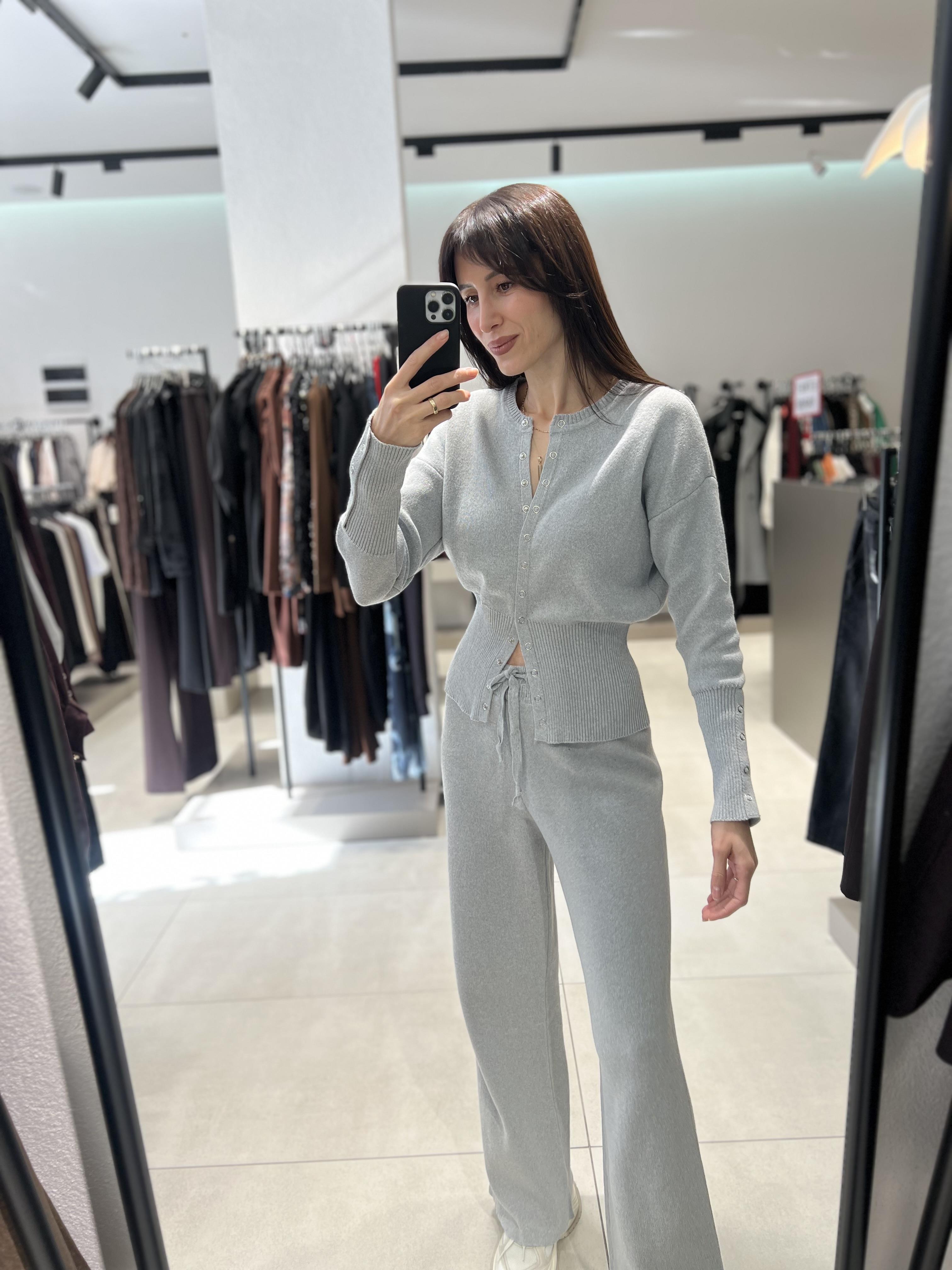 Çıt Çıt Detay Triko Takım GRİ