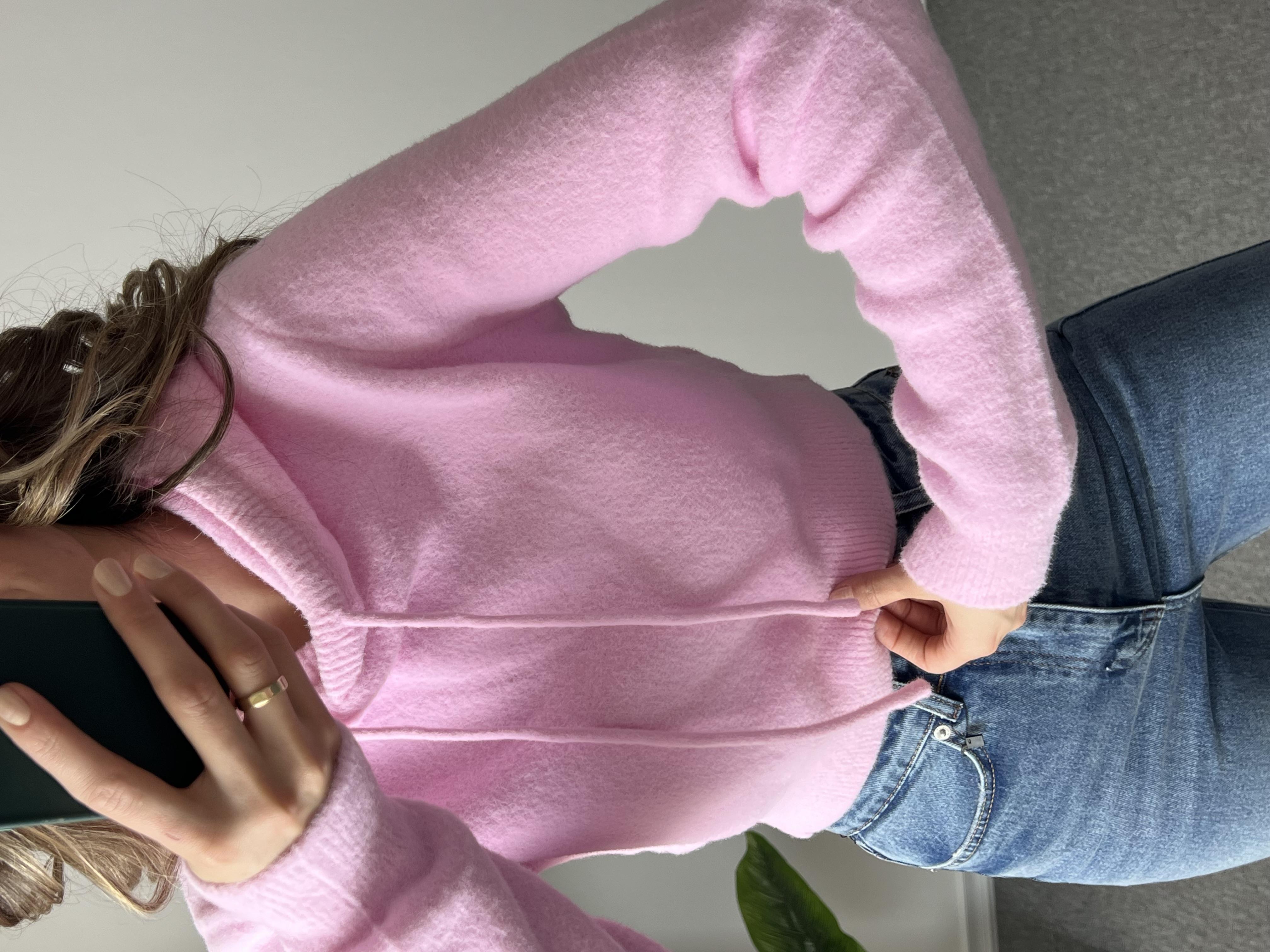 Dilvin Kapüşonlu Yumoş Pembe Kazak