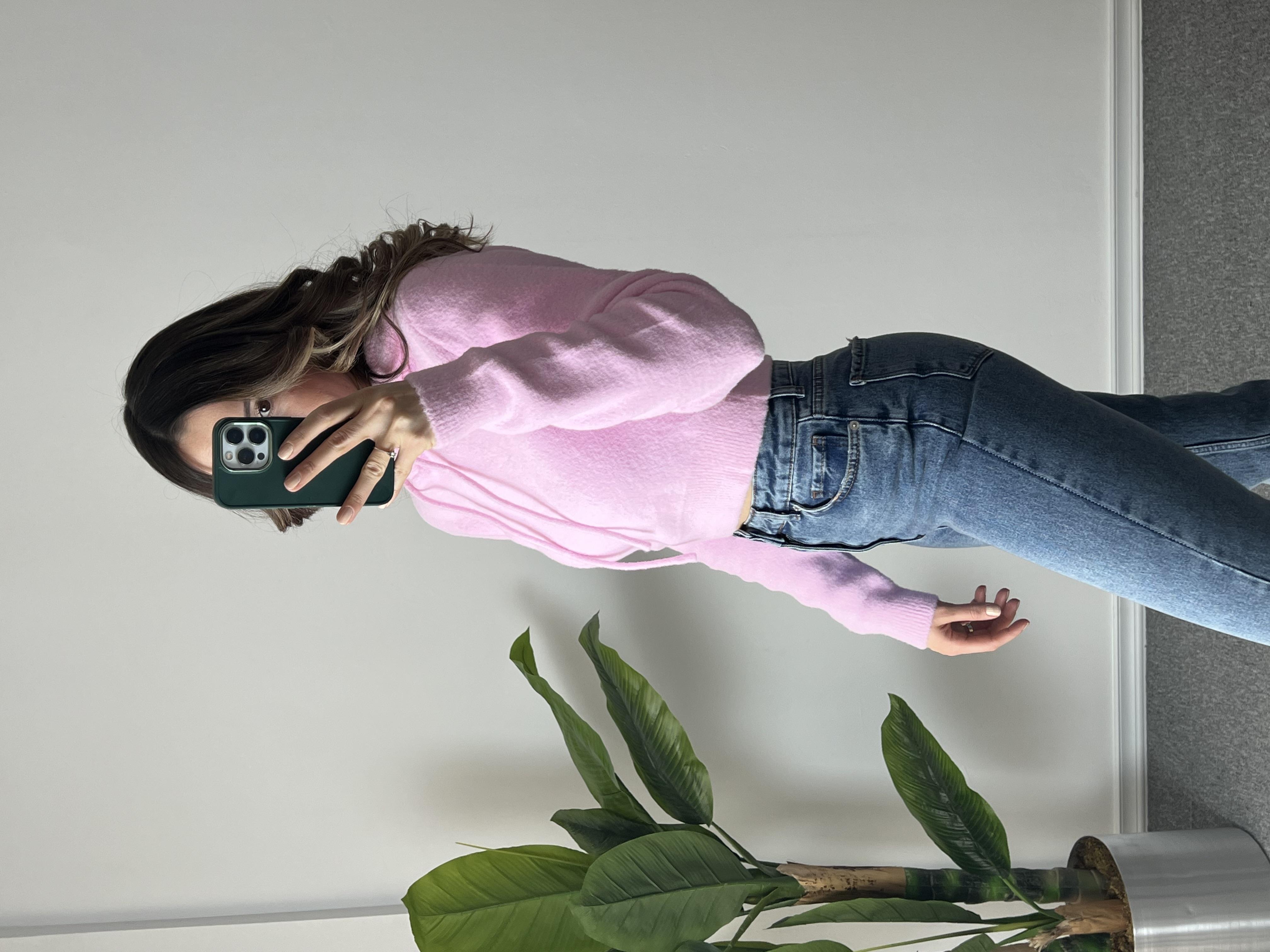 Dilvin Kapüşonlu Yumoş Pembe Kazak