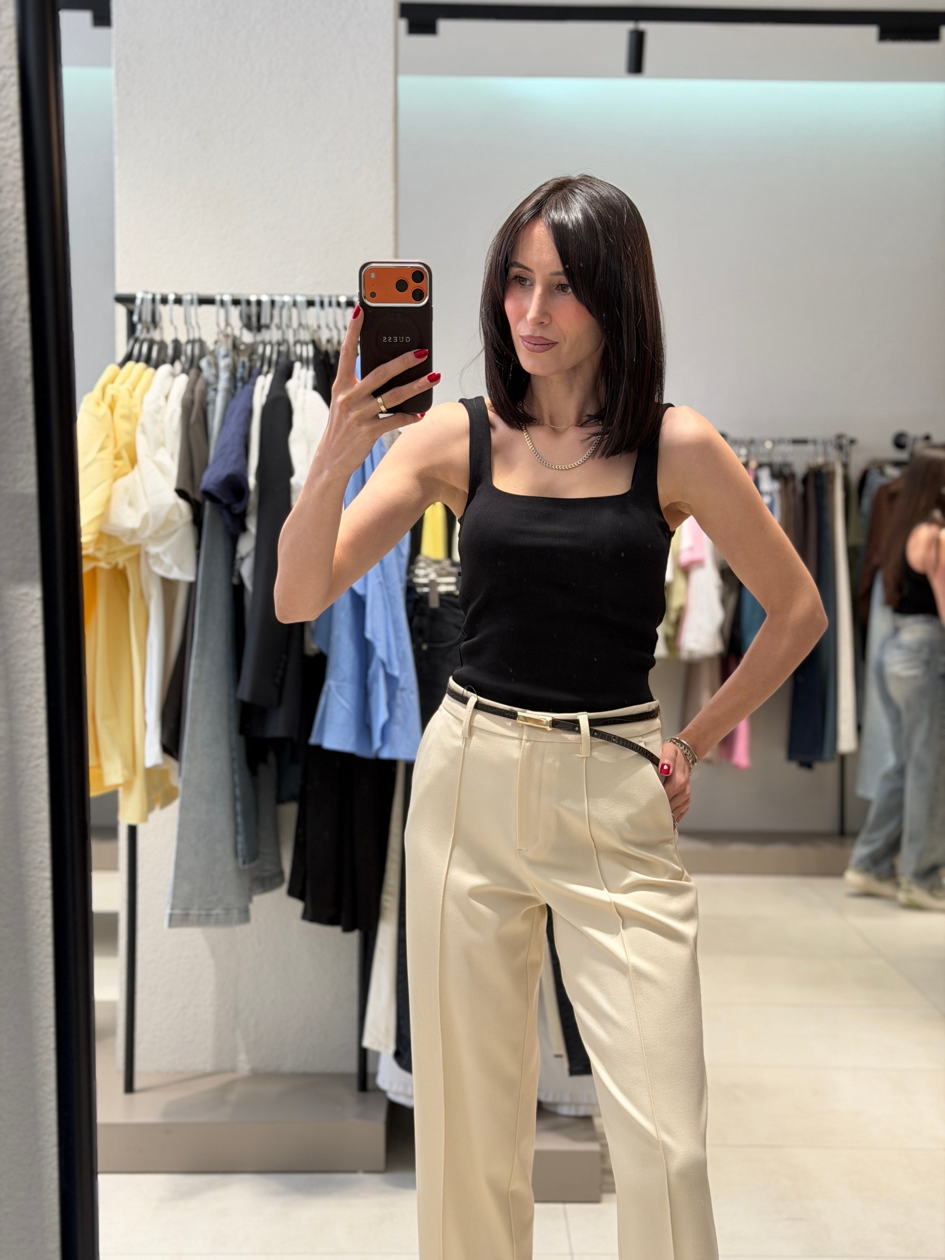 DİLVİN Kemerli Havuç Pantolon KREM