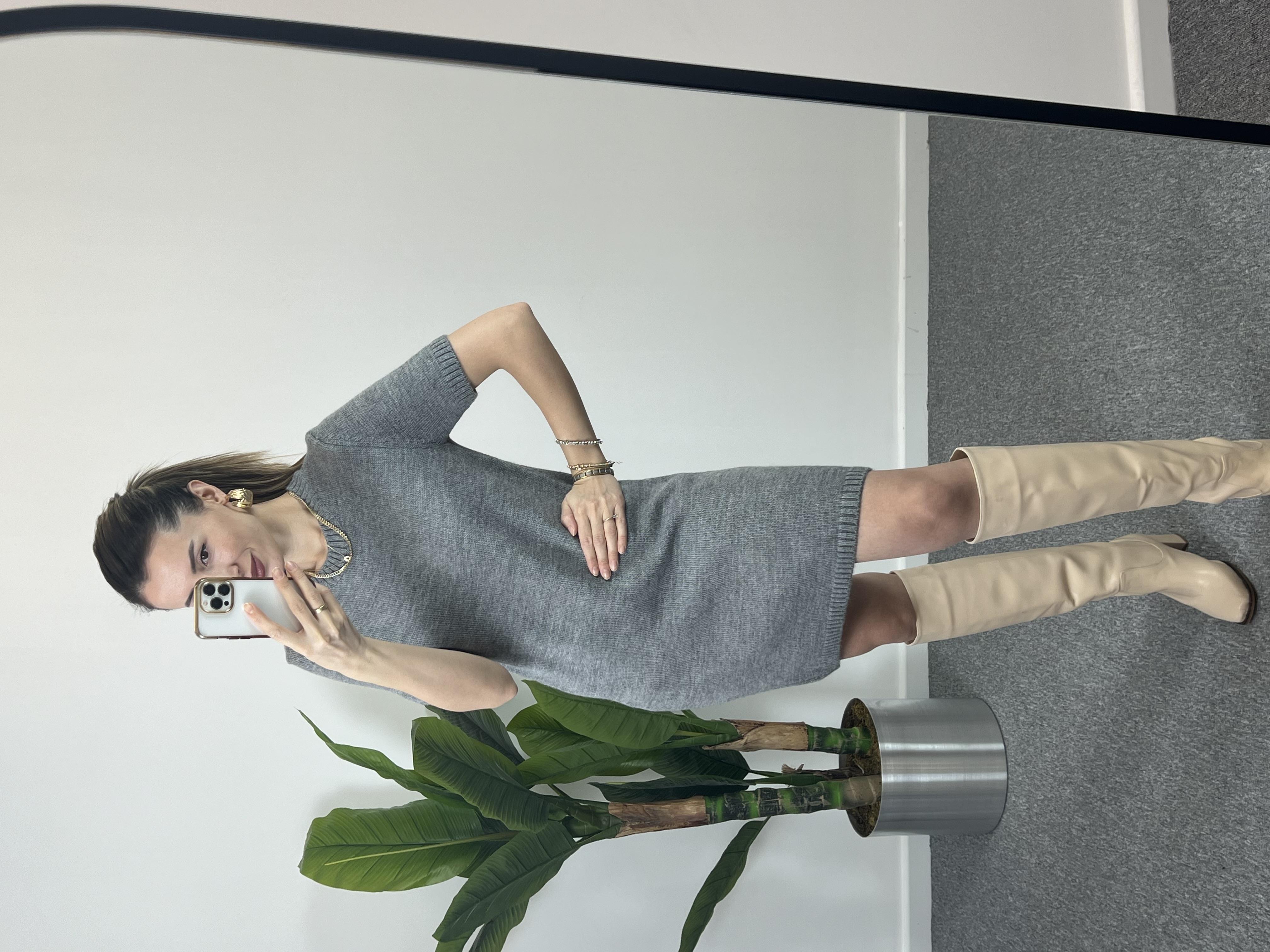 Dilvin Kısa Kollu Triko Elbise