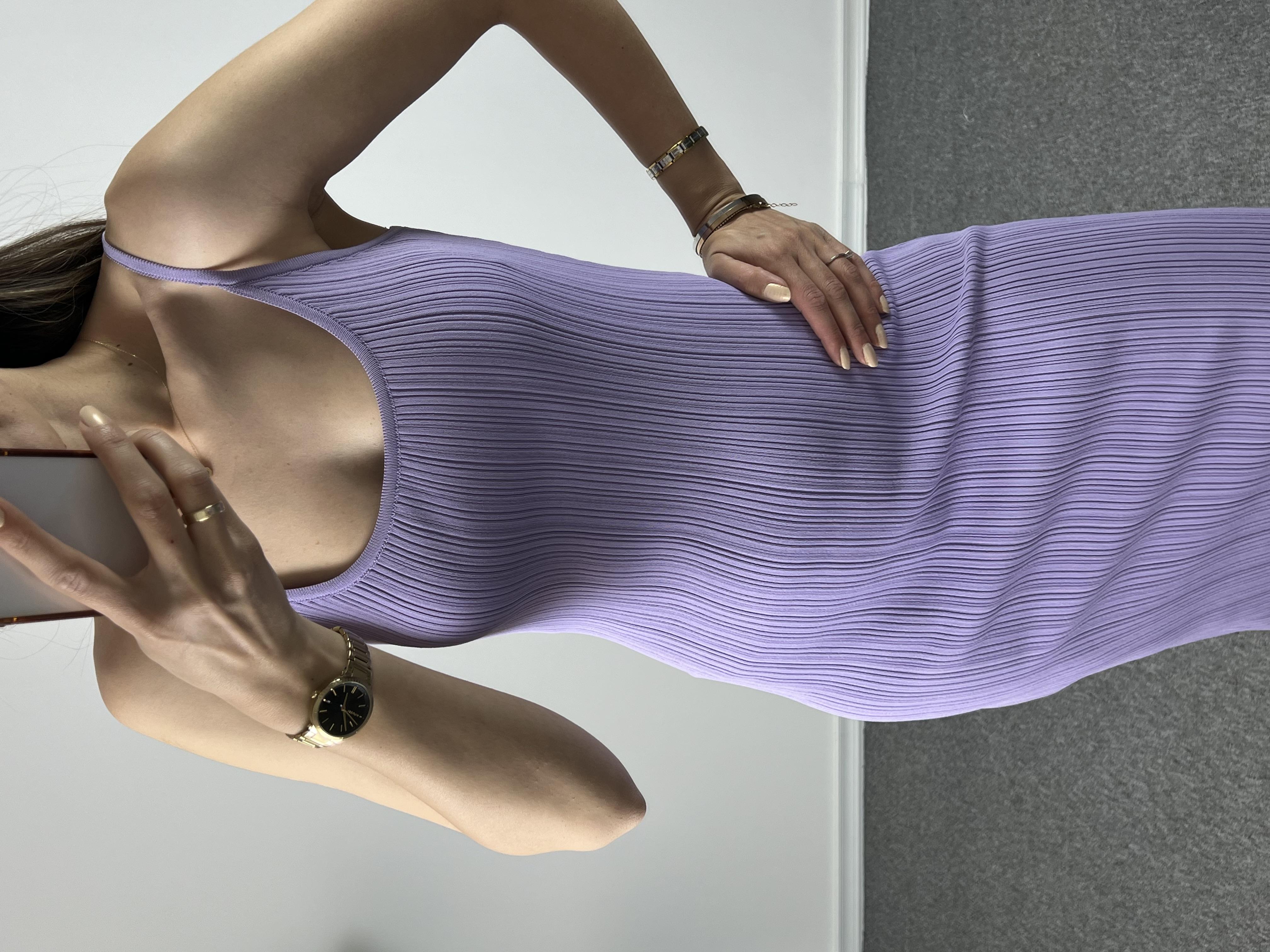 Dilvin Lila Çelik Triko Elbise