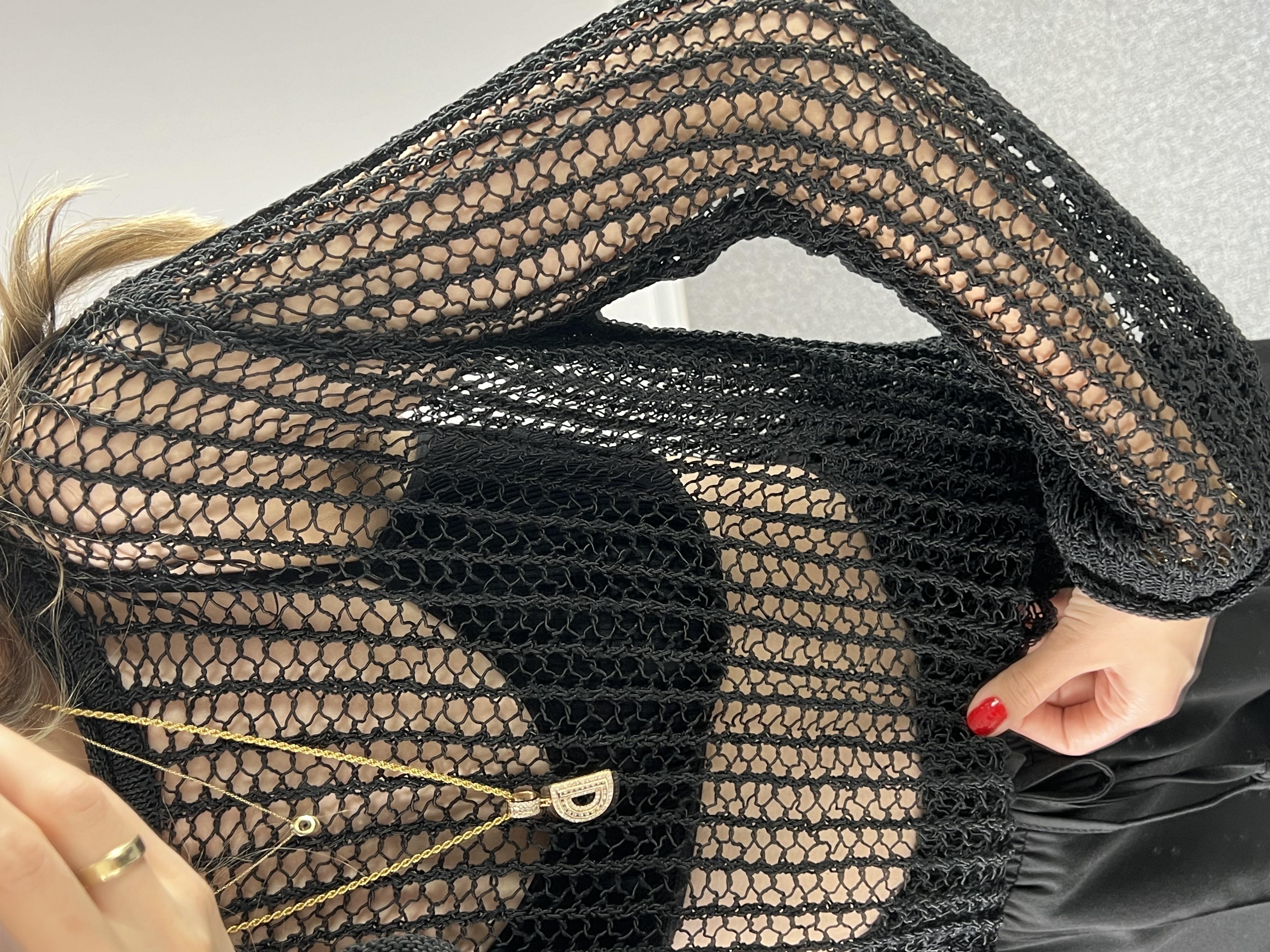 Dilvin Siyah File Bluz