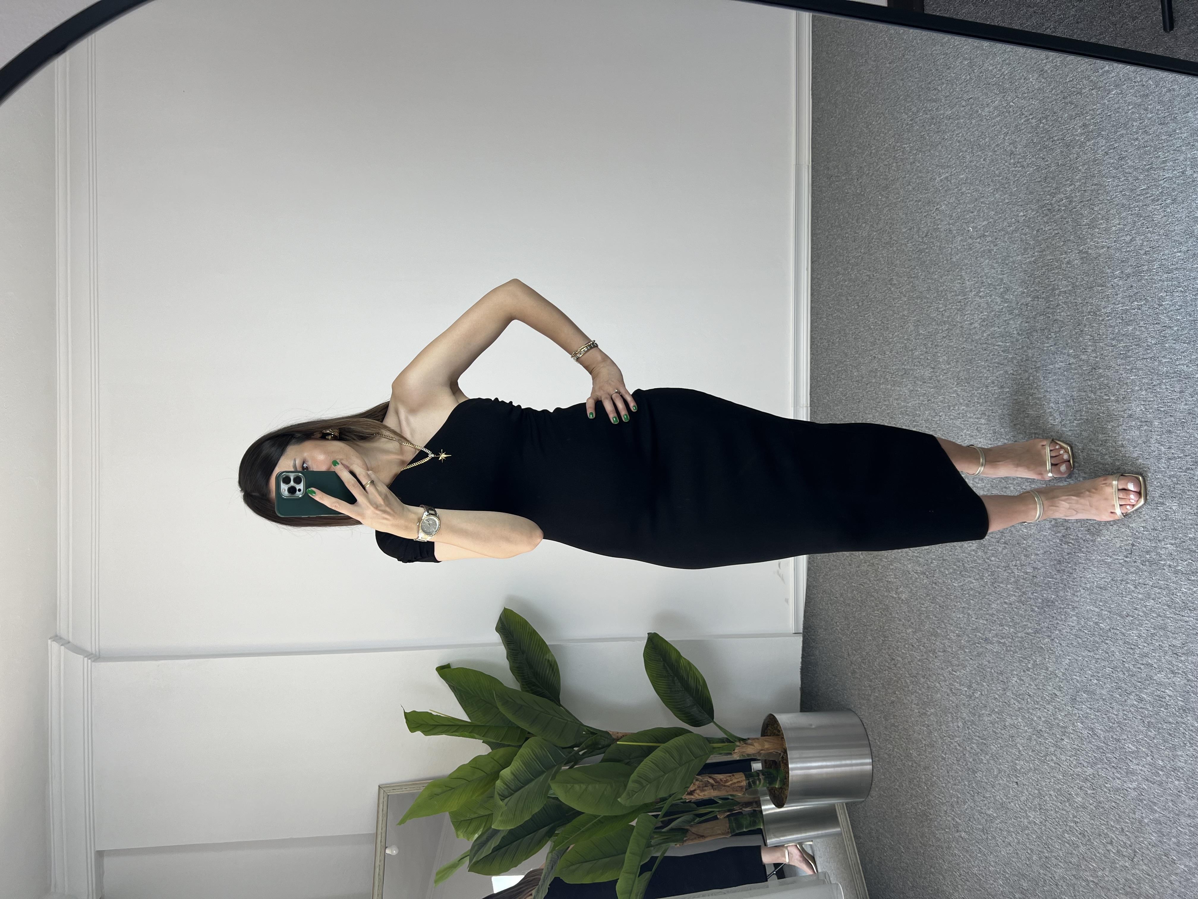 Dilvin Triko Tek Omuz Elbise