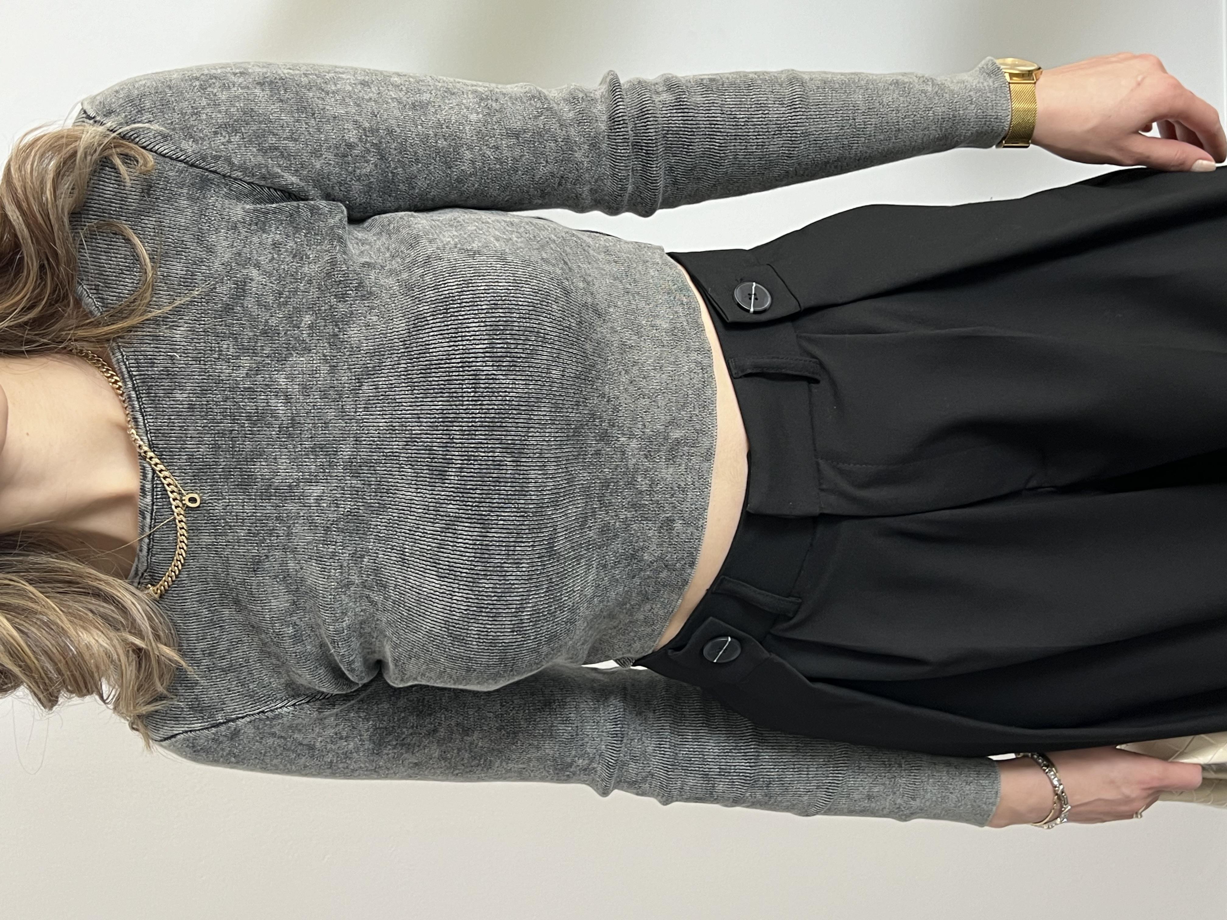 Dilvin Yıkamalı Crop Bluz