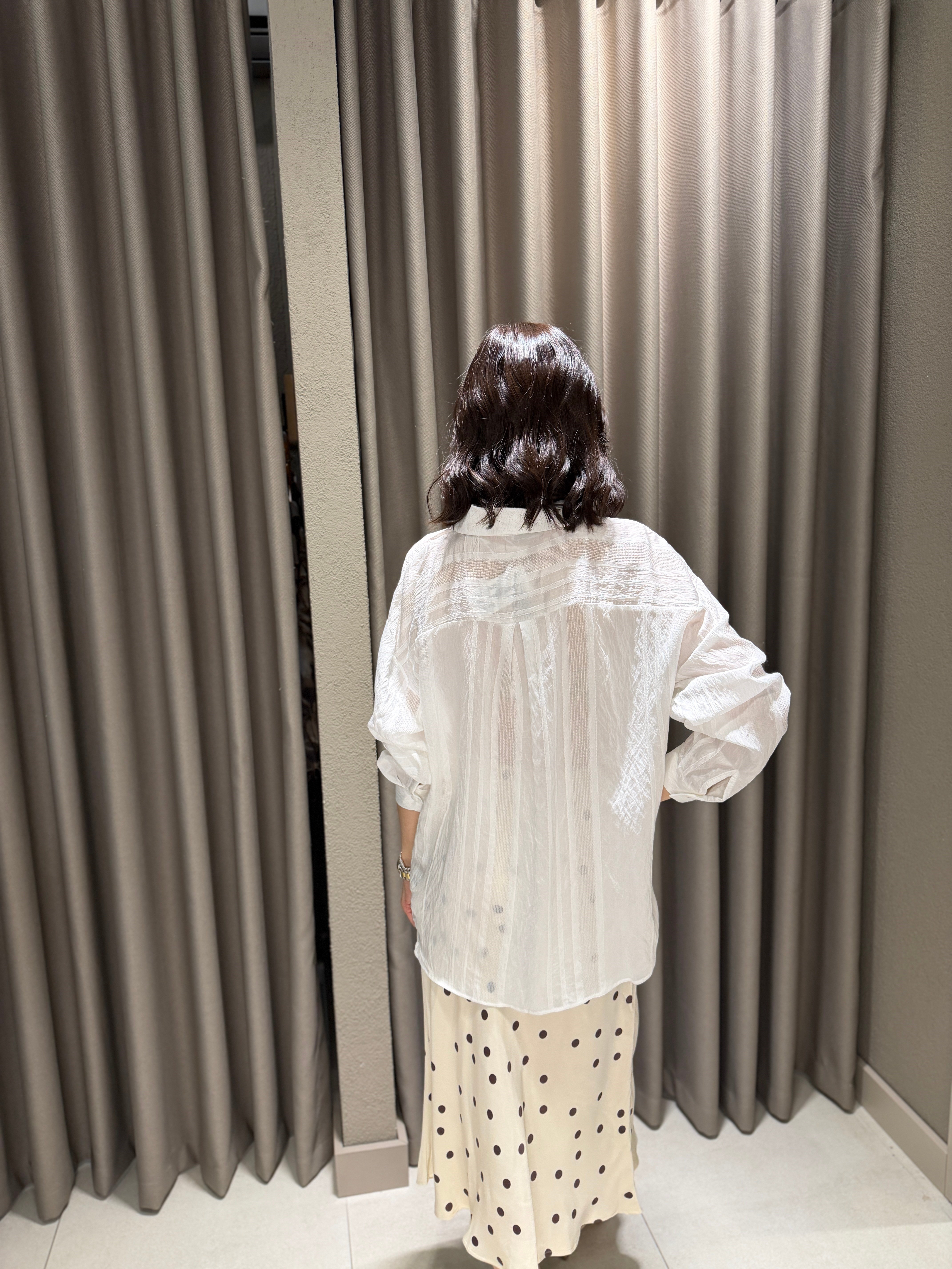 Dokulu Transparan Gömlek BEYAZ