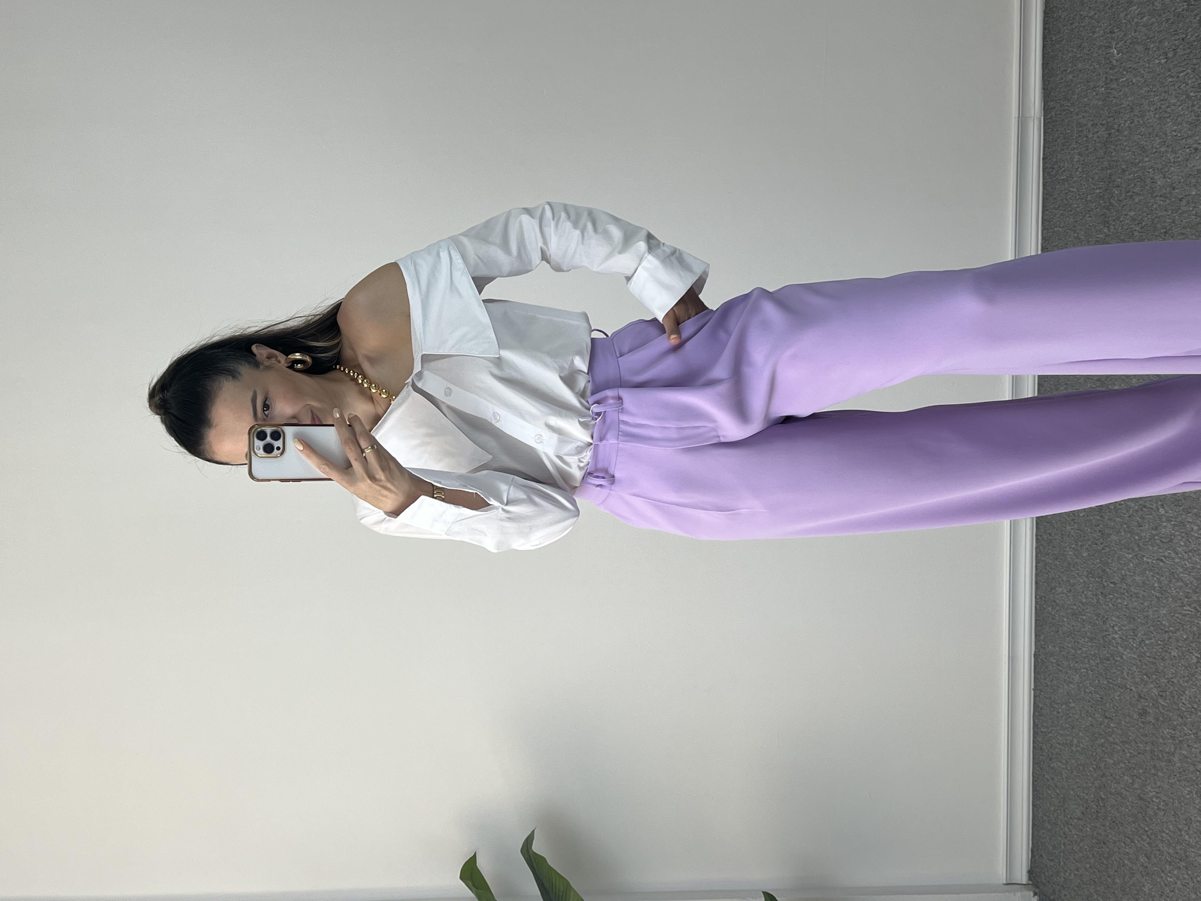 Düşük Omuz Beyaz Asimetrik Gömlek