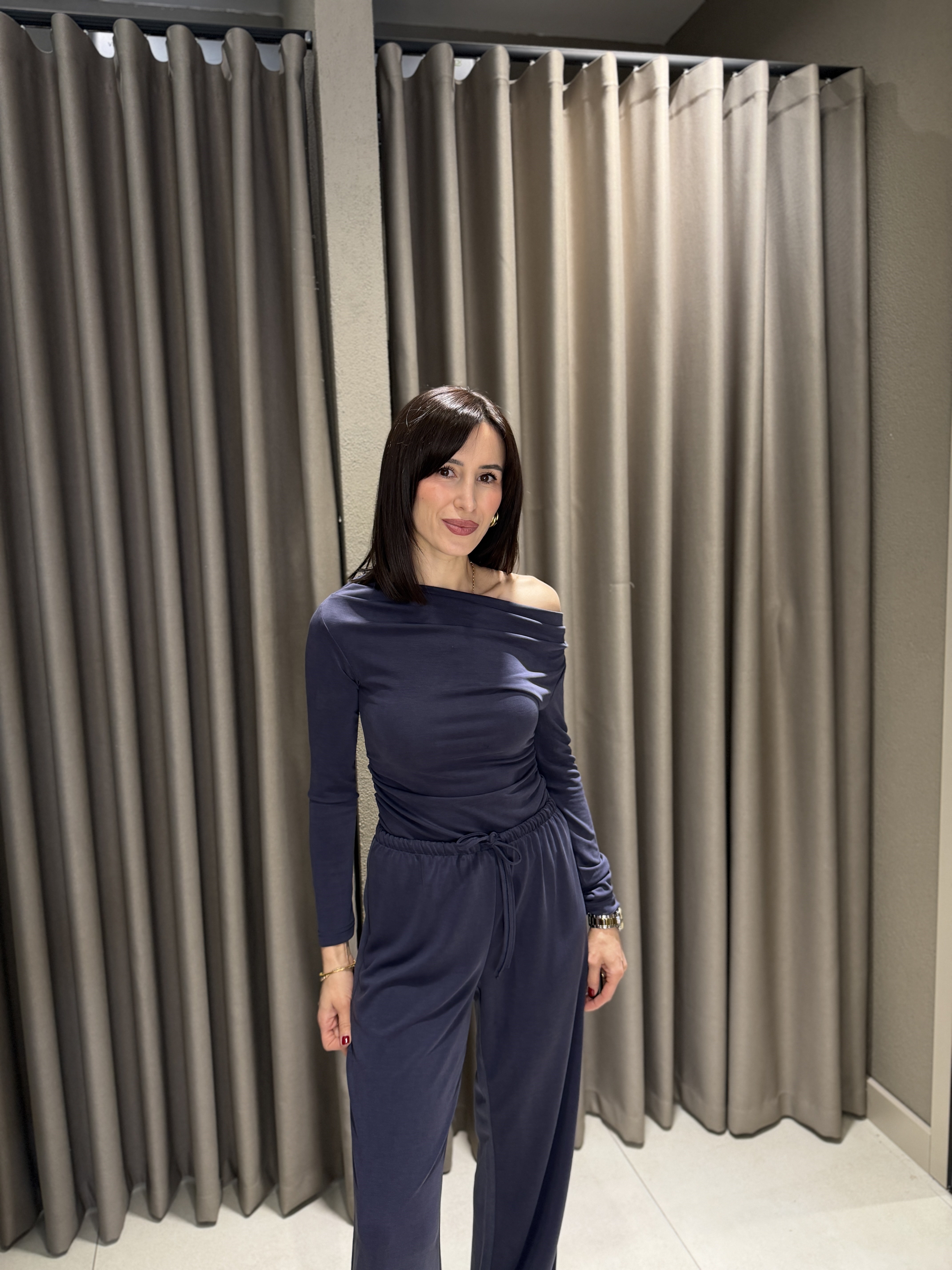 Düşük Omuz Modal Takım LACİVERT