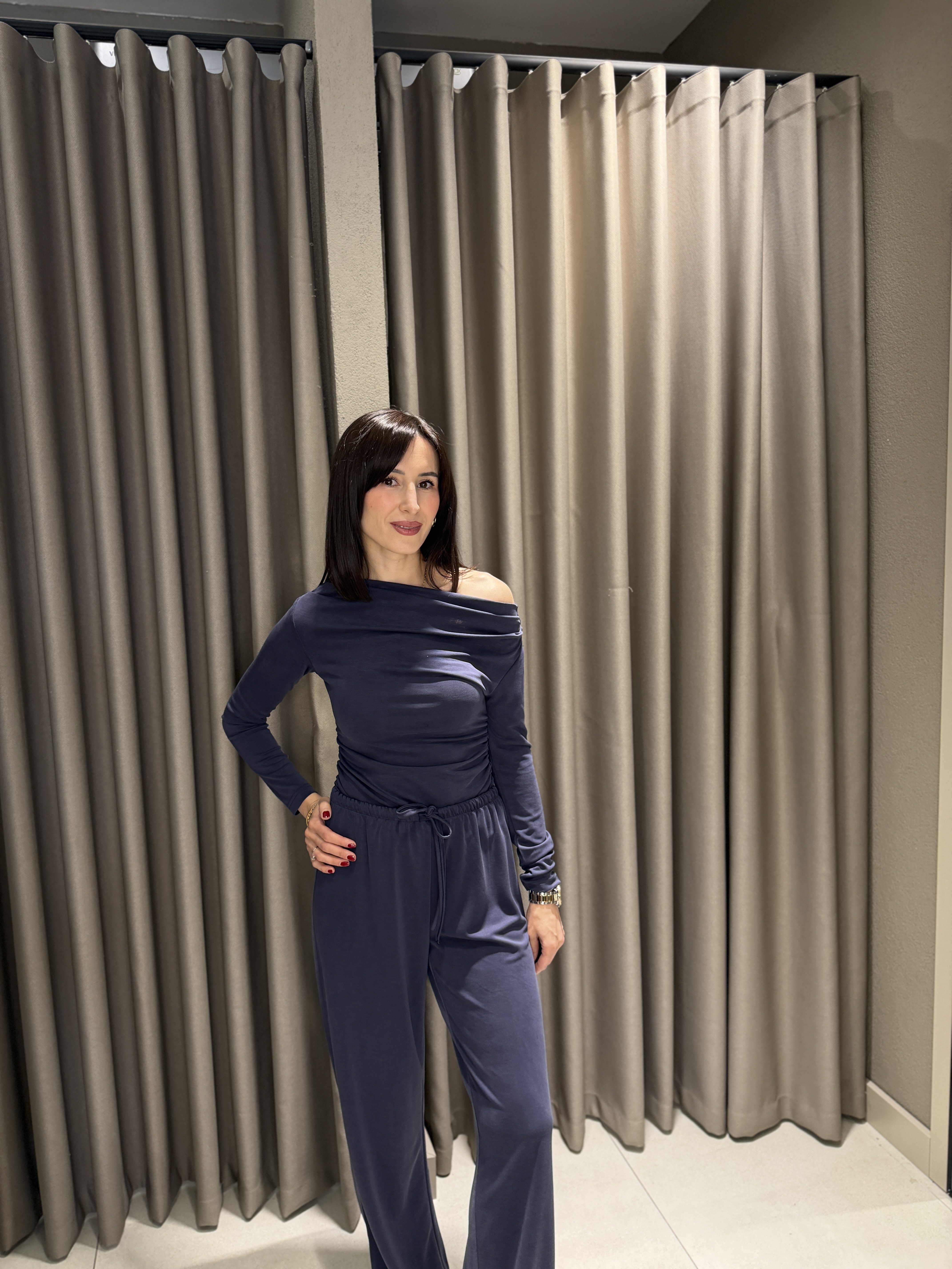 Düşük Omuz Modal Takım LACİVERT