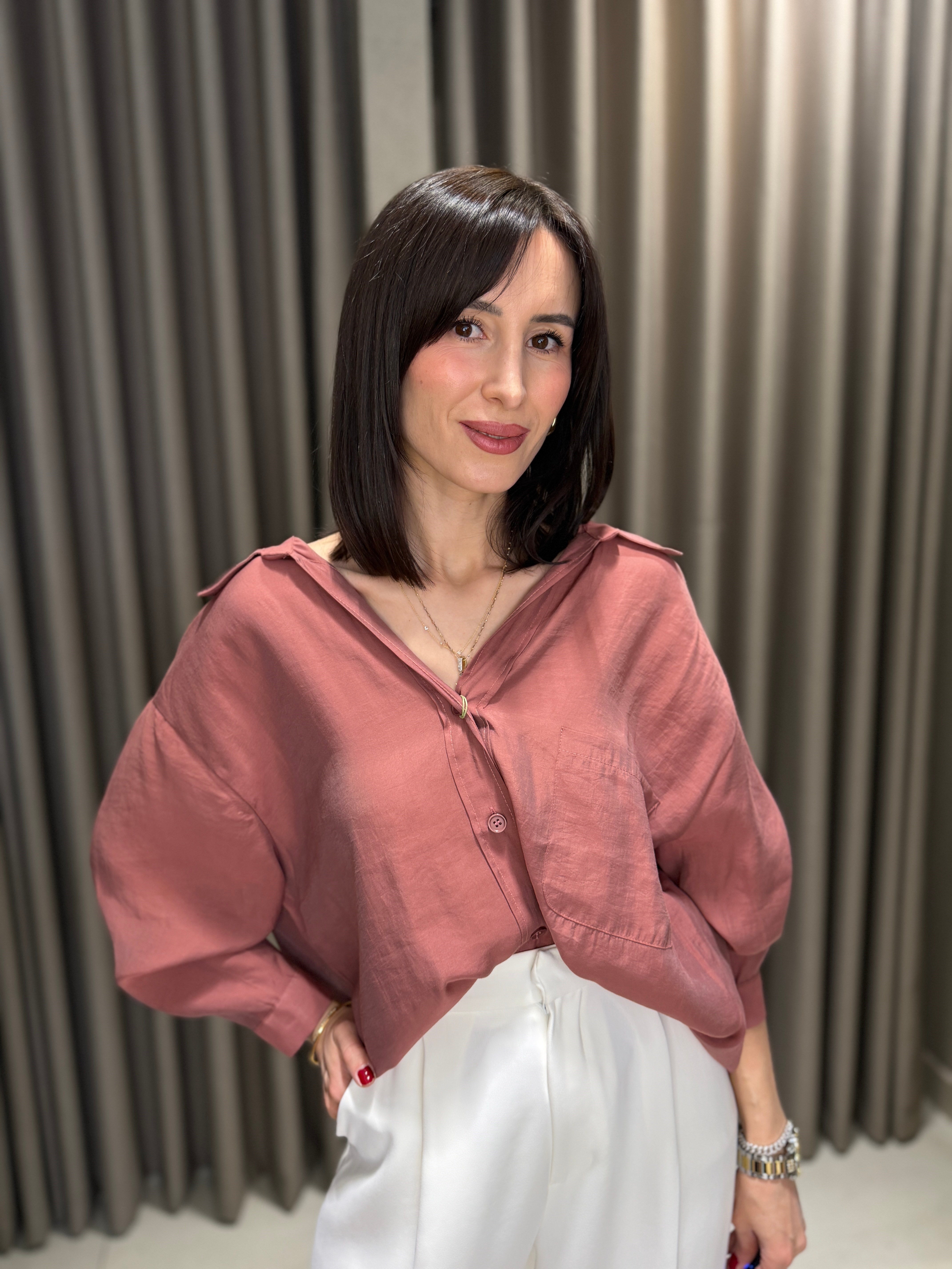 Düşük Omuz Tensel Gömlek TARÇIN