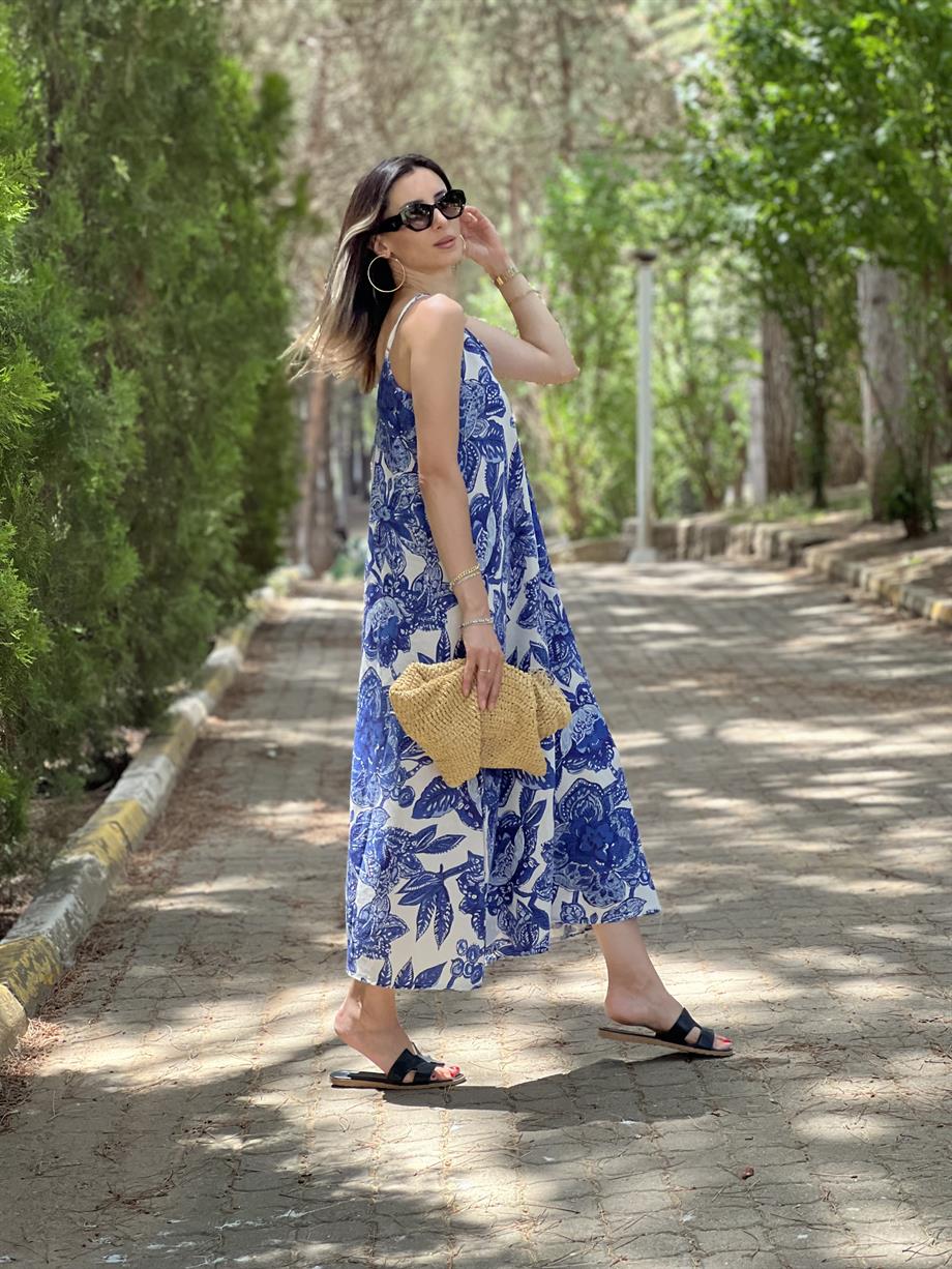 Flw Keten Asklı Elbise