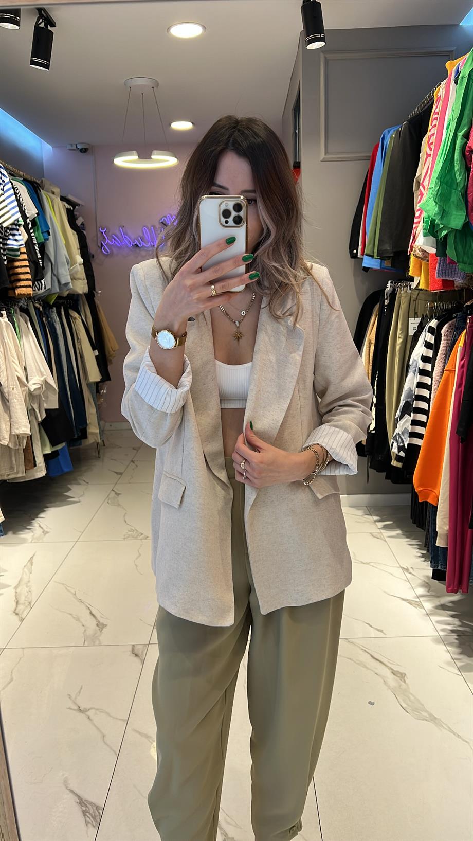 Fsp Keten Blazer Ceket 