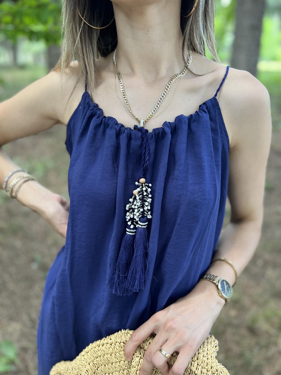 Fsp Kolyeli Askılı Elbise