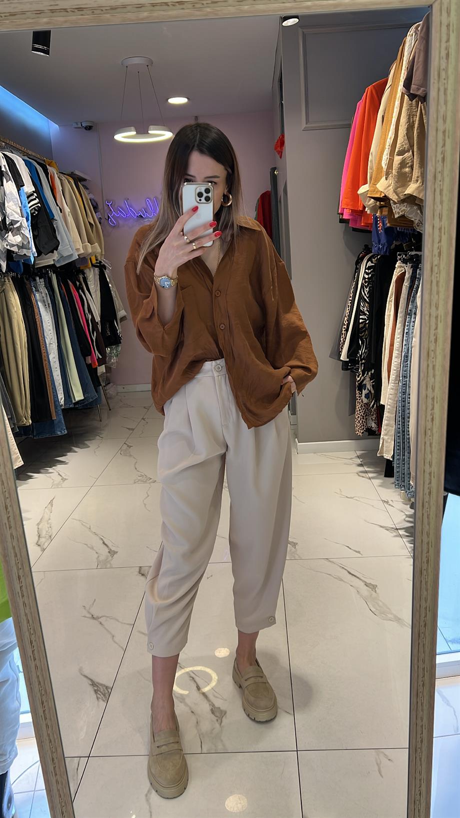 Fsp Tensel Owersize Düşük Omuz Gömlek