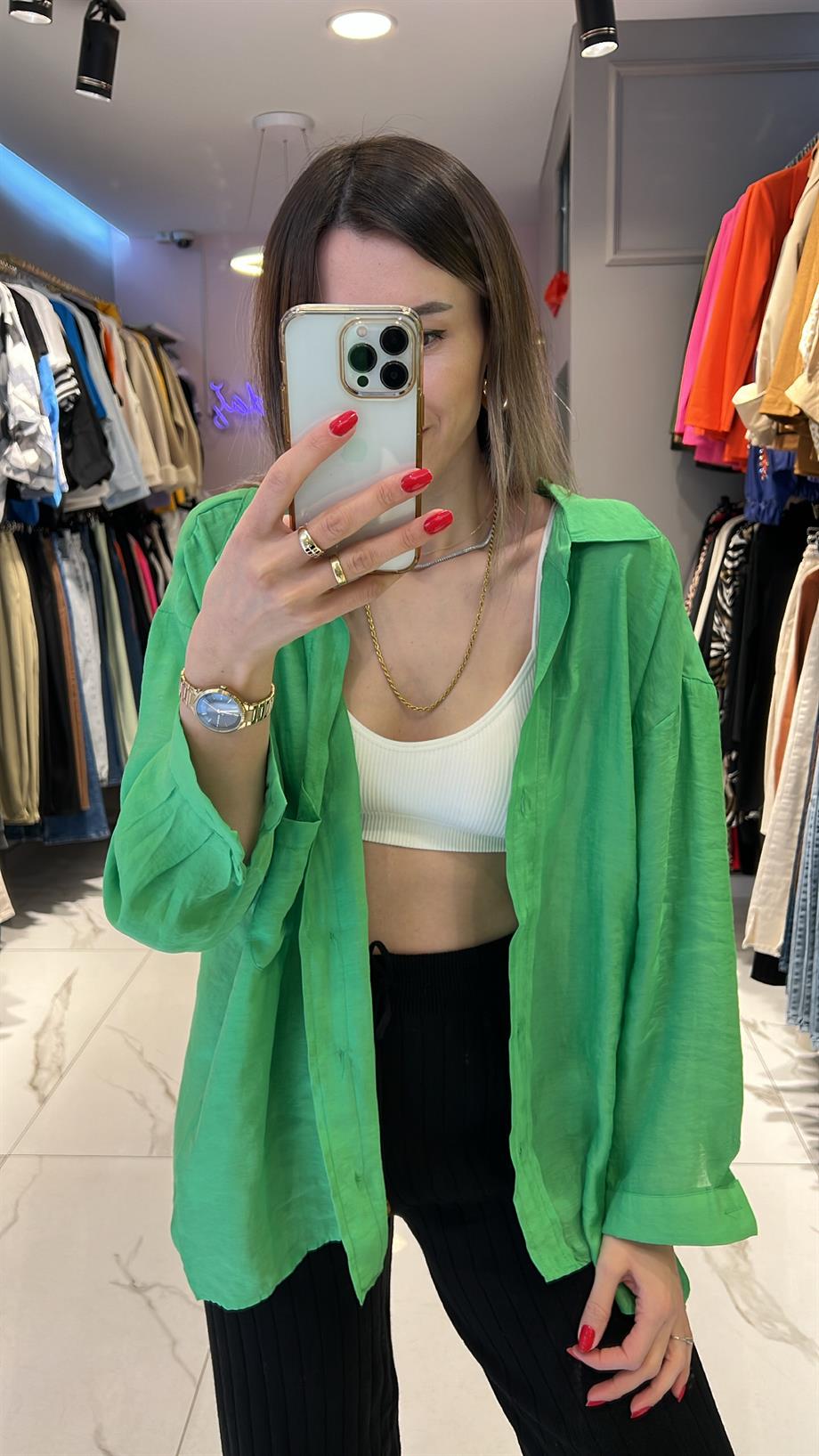 Fsp Tensel Owersize Düşük Omuz Gömlek